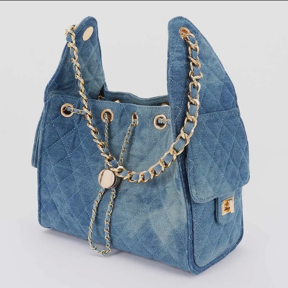 ShopEvelynne Blue Denim Shoulder Bag - Picture 3 of 6